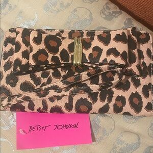 Betsey Johnson Pink Leopard Wristlet
